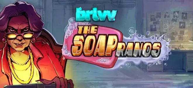 Interface vibrante e temática do slot Soapranos com luzes neon e elementos gráficos de alta qualidade.
